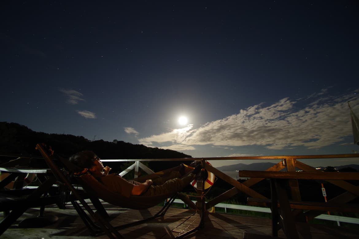 岡山県瀬戸内市牛窓町のペンションくろしお丸のテラス